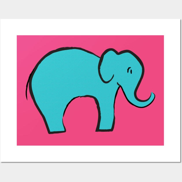 Teal Elephant Wall Art by candhdesigns